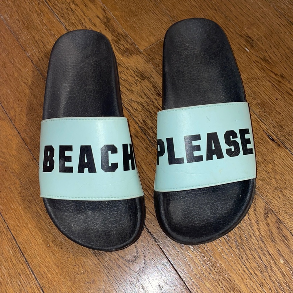 “Beach Please” Women’s Slides, Size Medium